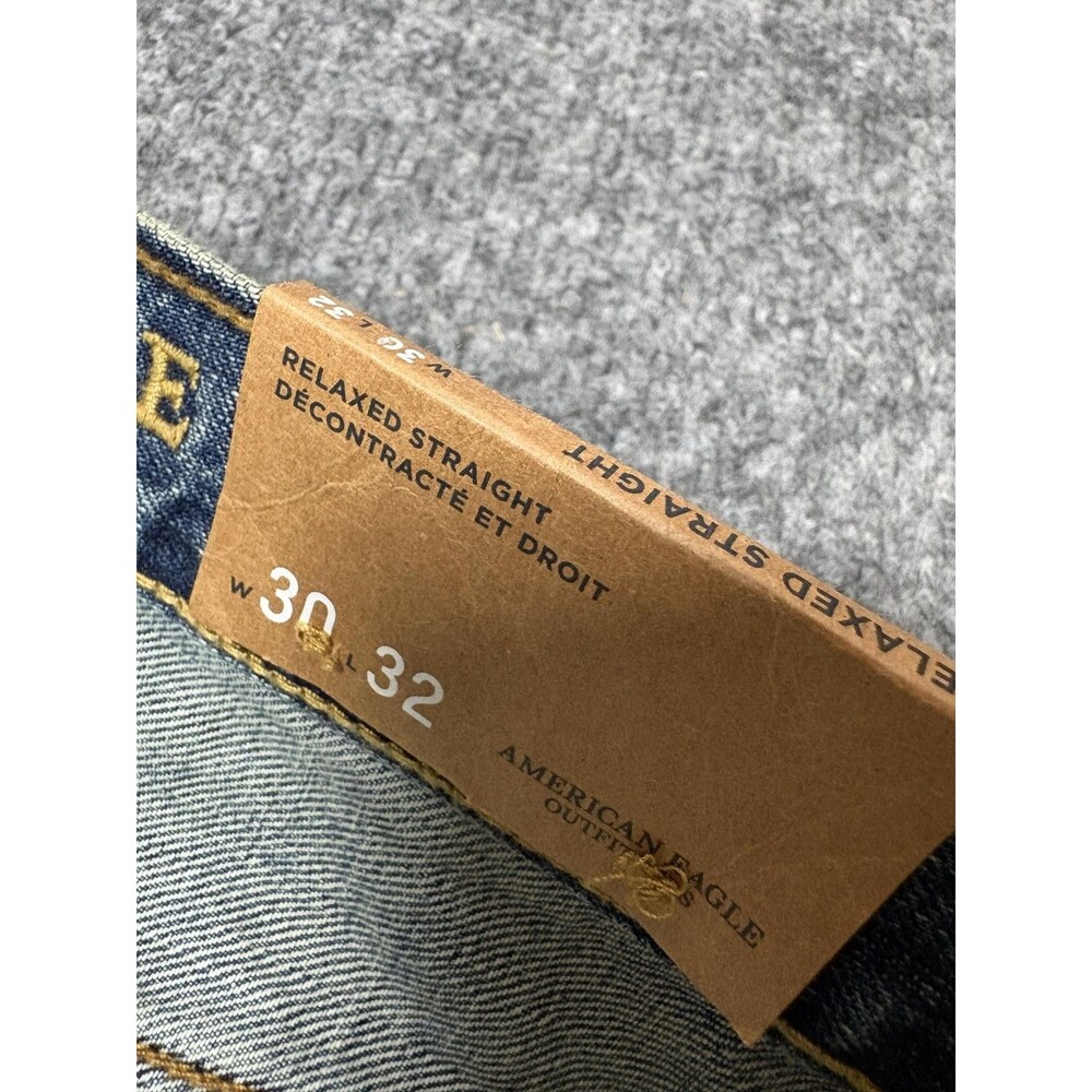 American Eagle Outfitters Jeans Mens 30x32 Blue Relaxed Straight 542 Denim - Picture 5 of 7